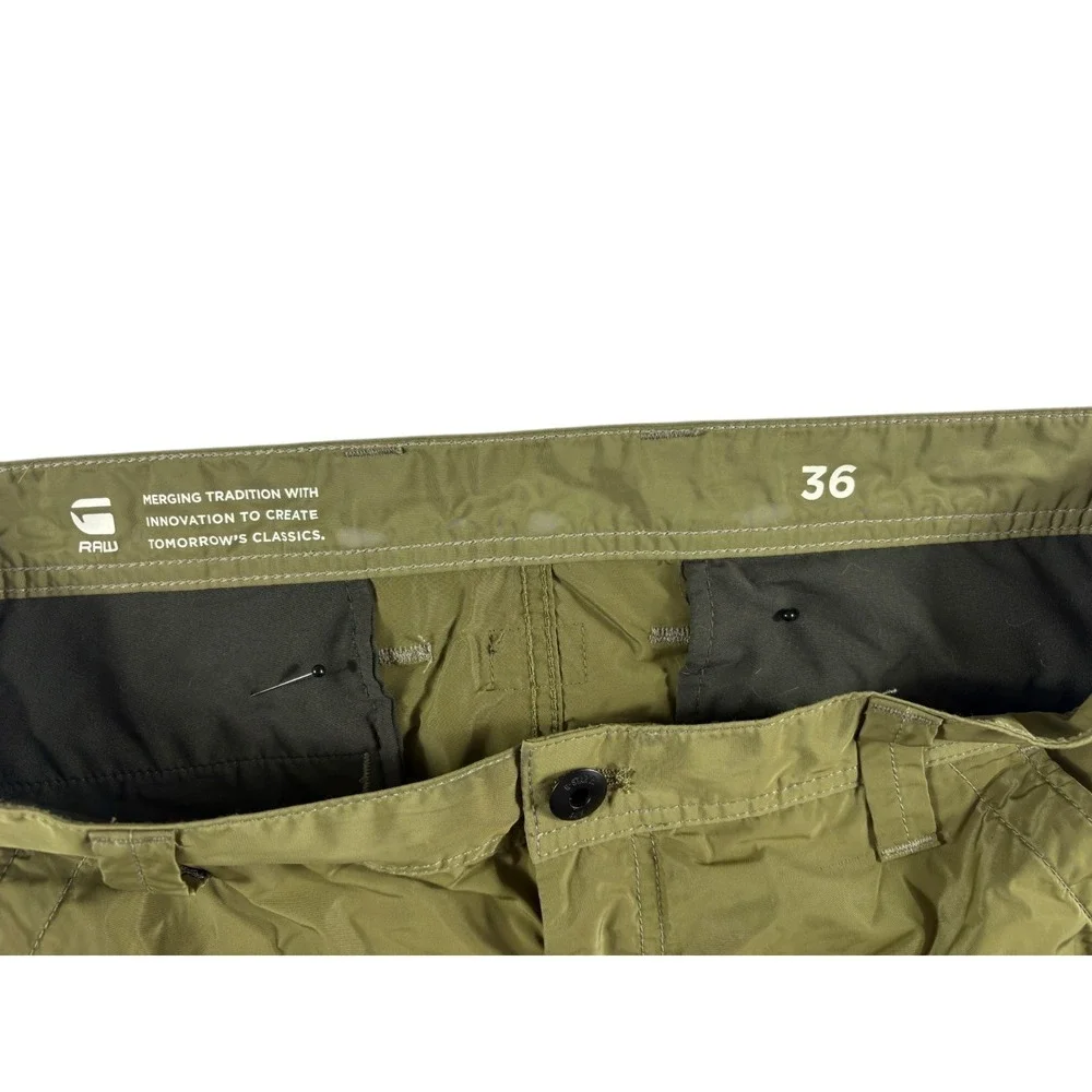 G-Star Raw Sporty Cargo Shorts Mens 36 Olive Green Relaxed Fit Water Repellent - Picture 4 of 7